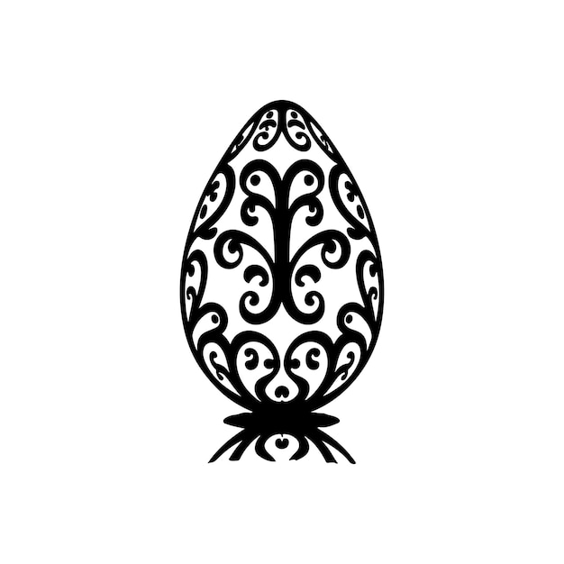 Vector silueta de una ilustración vectorial de un huevo de pascua
