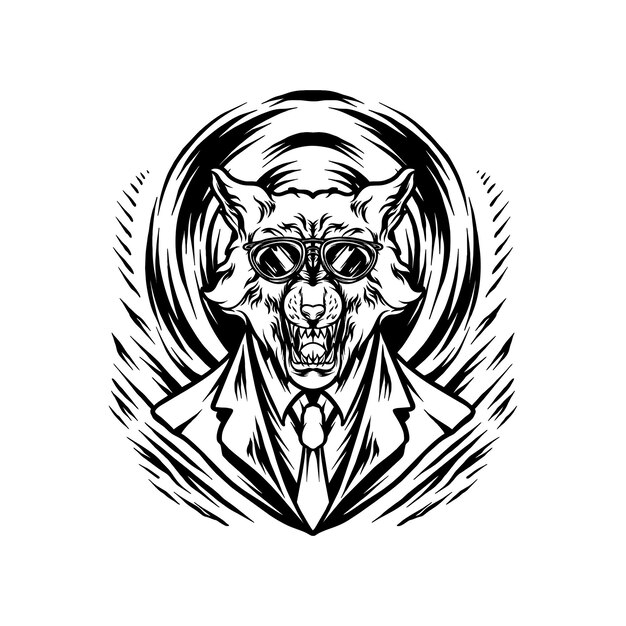 Silueta de ilustración de Wolfman Mafia
