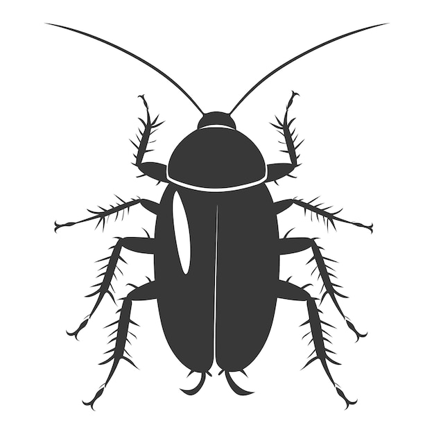 Vector silueta insecto cucaracha animal color negro sólo todo el cuerpo