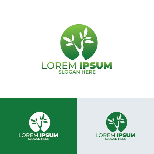 Silueta de la inspiración del diseño del logotipo del árbol