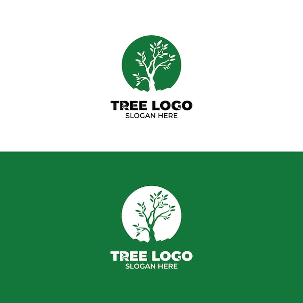 Silueta de la inspiración del diseño del logotipo del árbol