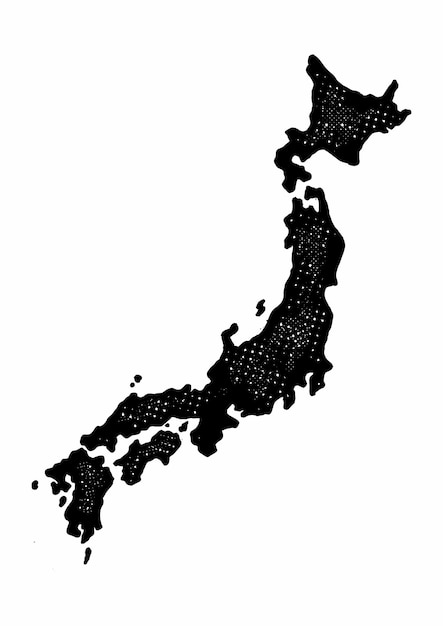 Vector silueta de las islas japonesas en diseño tosco