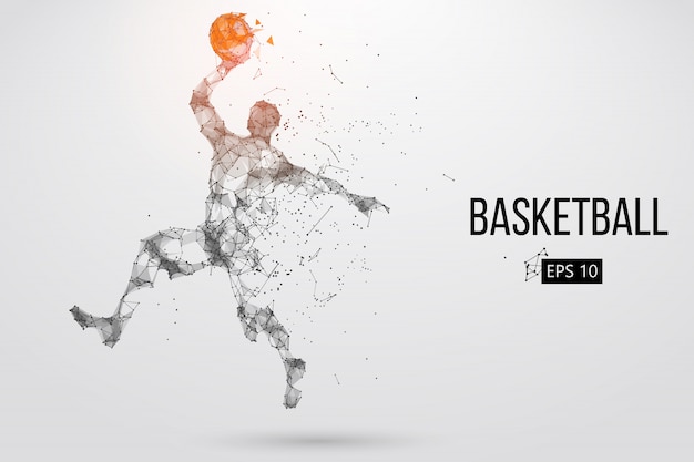 Silueta de un jugador de baloncesto. Ilustración vectorial
