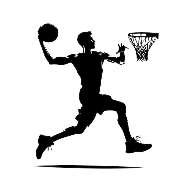 Silueta de jugador de baloncesto vectorial Elementos de baloncestro vectorial