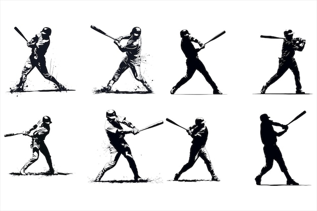 Vector silueta de un jugador de béisbol