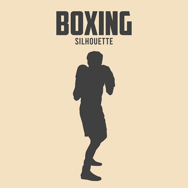 Silueta de jugador de boxeo Vector Stock de ilustración 07