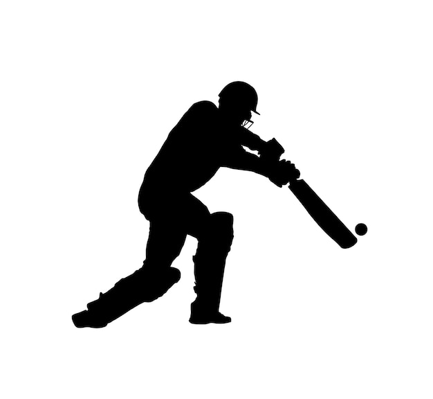 Vector silueta de un jugador de cricket