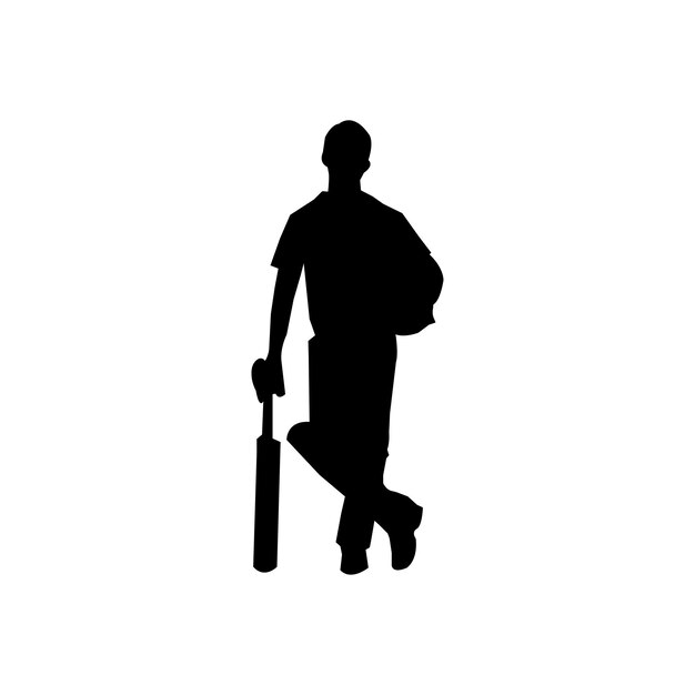 Silueta de jugador de críquet vectorial