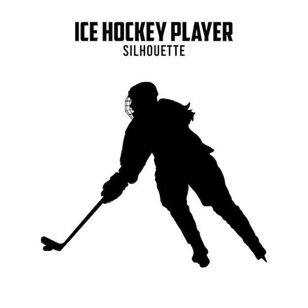 Silueta de jugador de hockey sobre hielo vector stock ilustración silueta de hockey sobre hielo 01