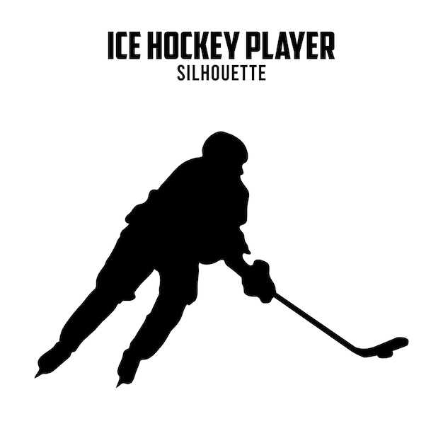 Vector silueta de jugador de hockey sobre hielo vector stock ilustración silueta de hockey sobre hielo 01