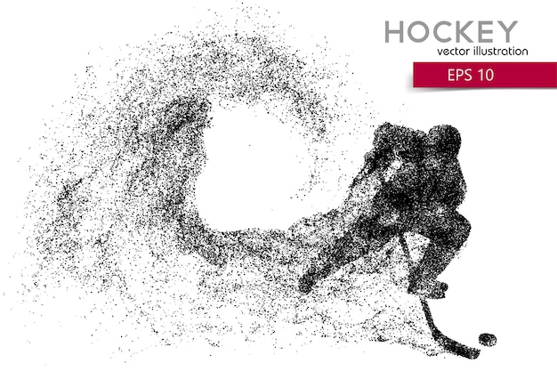 Vector silueta, de, un, jugador de hockey