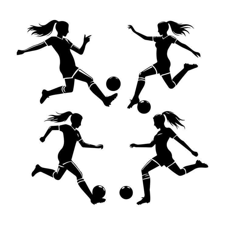 Silueta de una jugadora de fútbol