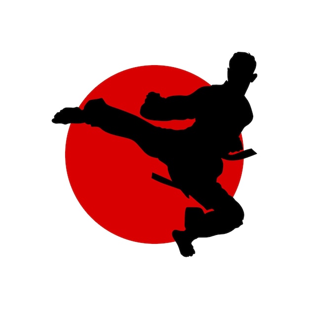 La silueta del karate dividido
