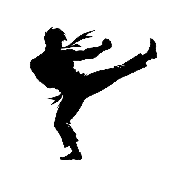 silueta de karate