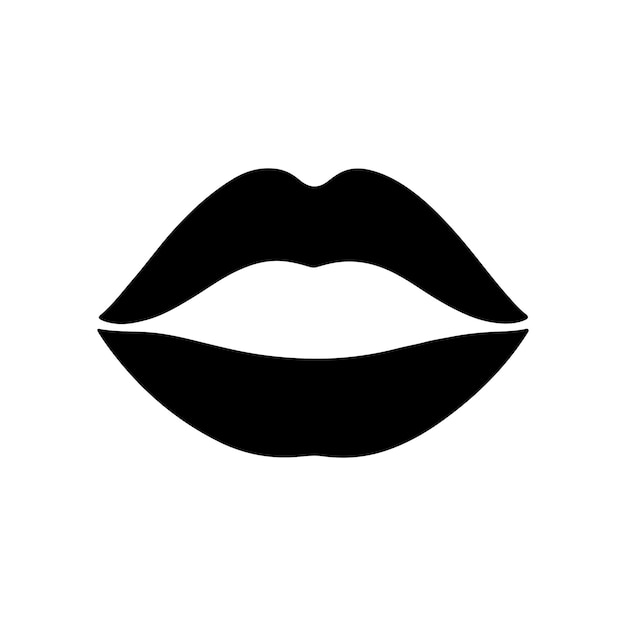 la silueta de los labios besados