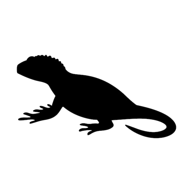 silueta de un lagarto iguana icono de lagarto ilustración vectorial con fondo blanco