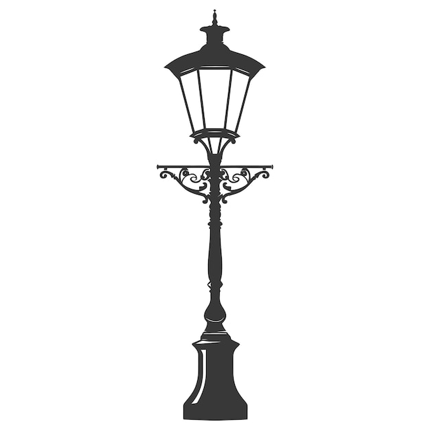 Vector silueta lámpara de parque sólo color negro