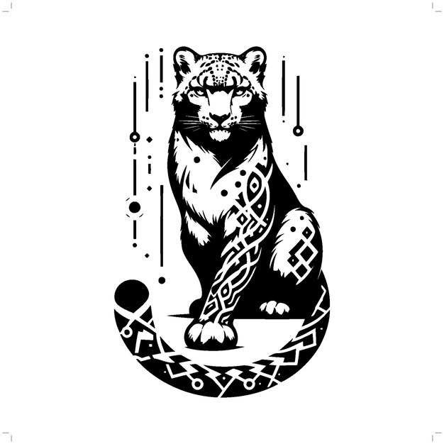 silueta de leopardo en el animal ciberpunk ilustración futurista moderna