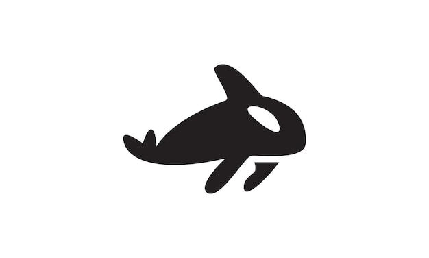 Silueta linda ballena niños icono logo diseño moderno