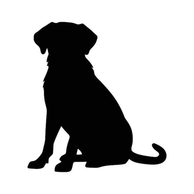 Vector una silueta linda de un perro ilustración de la raza de perro sentado animal vectorial de mascotas