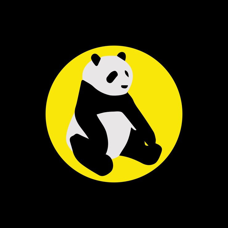silueta lindo panda vector ilustración