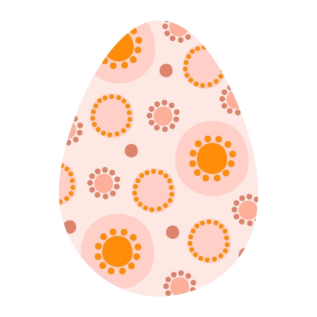 Vector silueta lindos huevos de pascua de primavera con patrones abstractos naranjas círculos en colores pastel ilustración coloridos huevos de pascua en estilo plano vector