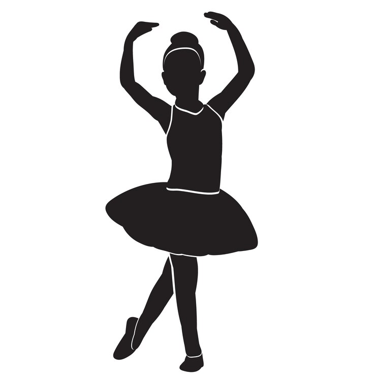 Vector silueta con líneas de una bailarina de ballet