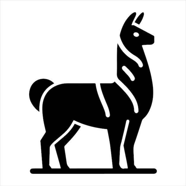 Silueta de llama en boceto con elementos espaciales y de ciencia ficción