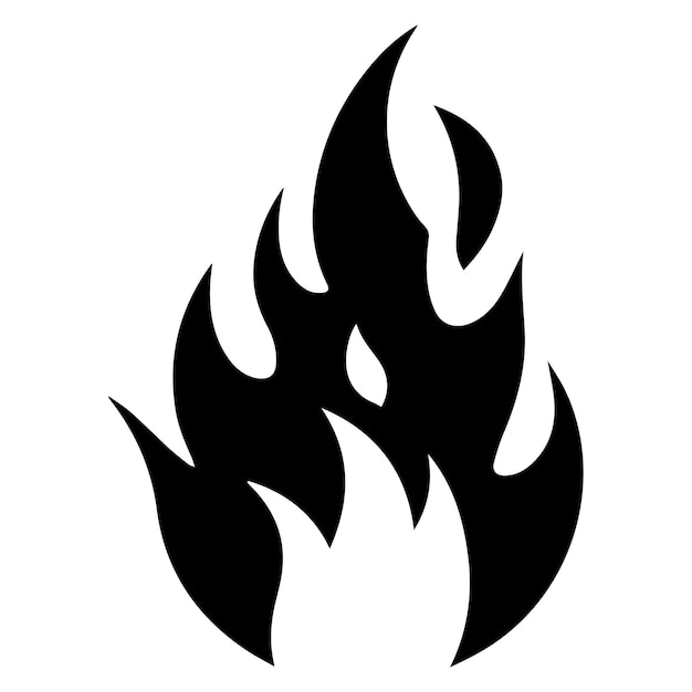 Silueta de llama de diseño plano