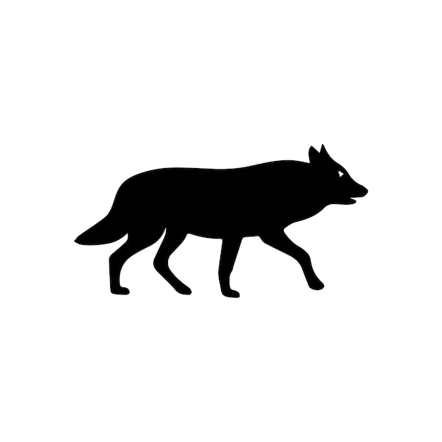 silueta de un lobo en blanco y negro