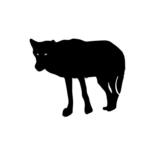La silueta del lobo caminando