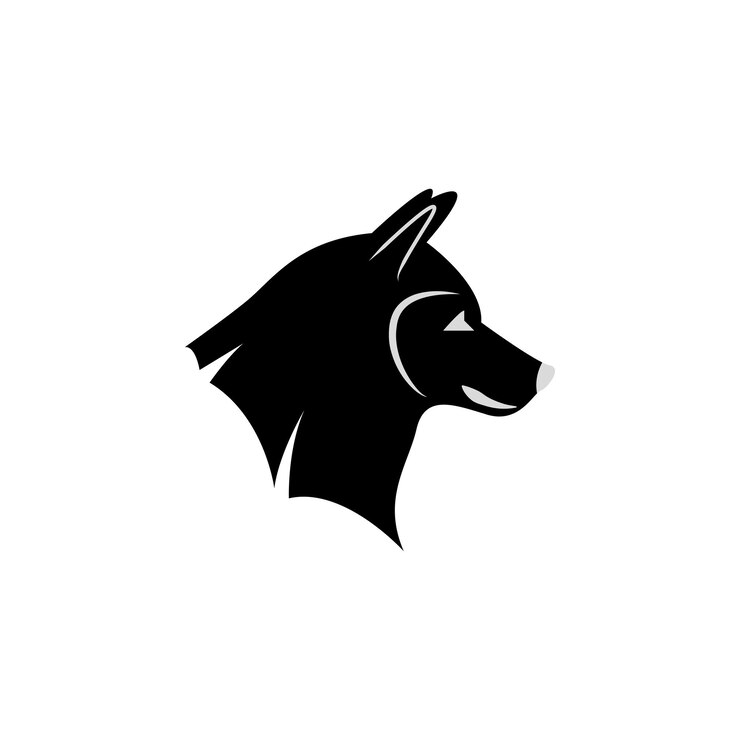 silueta lobo diseño logotipo inspiración