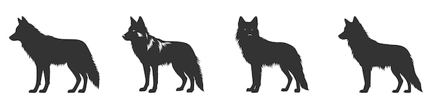 Silueta de lobo se ilustración vectorial