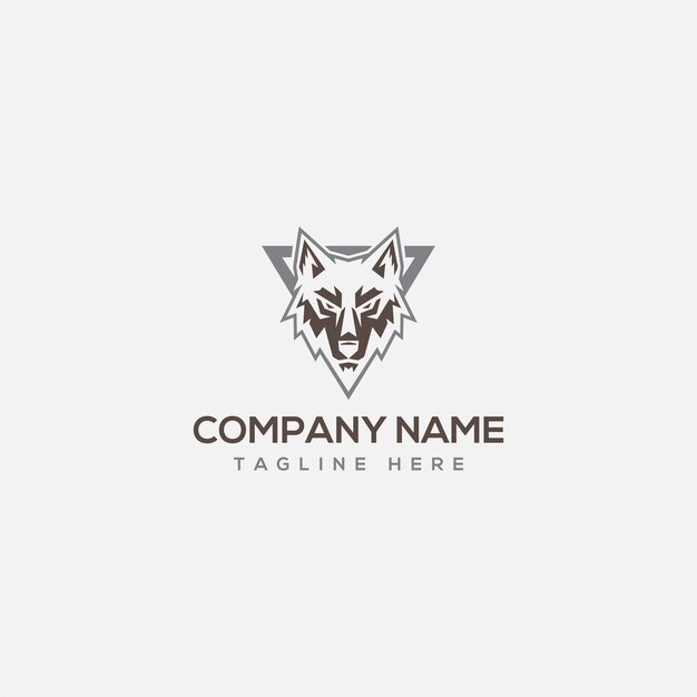 silueta de lobo logotipo vectorial de alta calidad