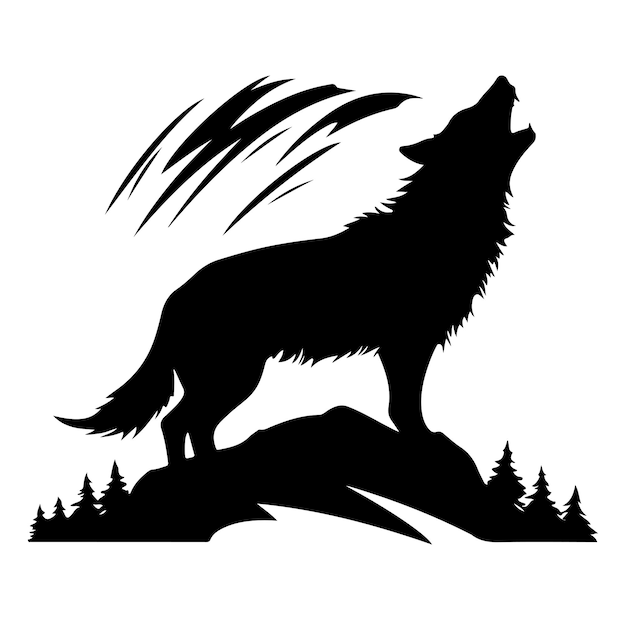 Vector silueta de lobo