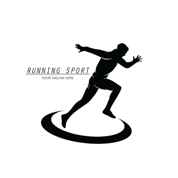 Silueta de logo deportivo corriendo