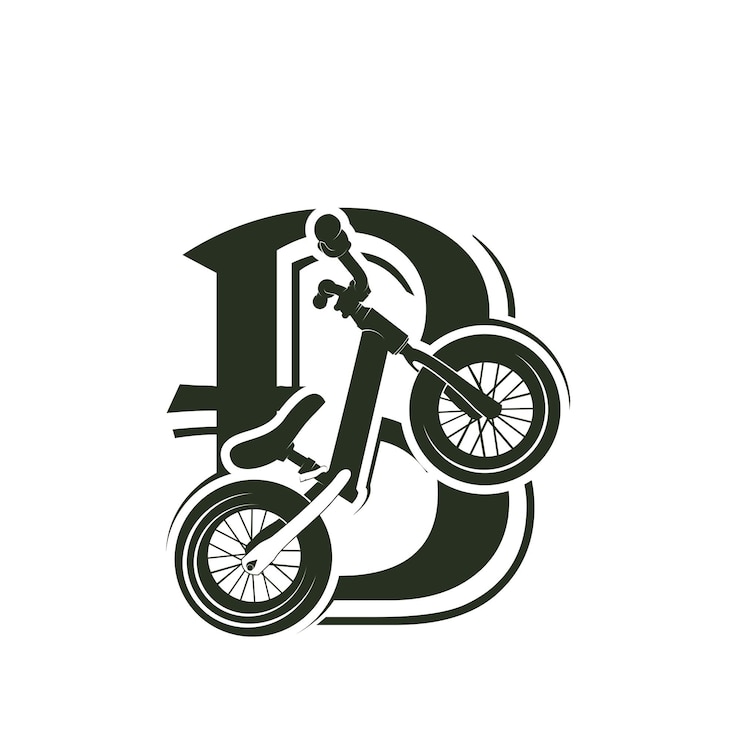 Vector silueta logo diseño inicial bicicleta