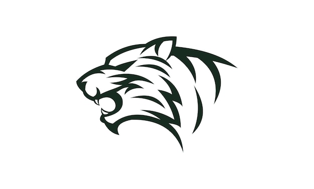 Vector silueta del logotipo de la cabeza de tigre