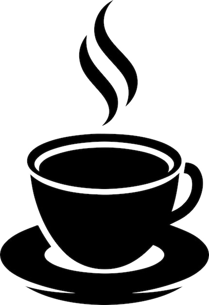 Silueta del logotipo del café Vector silueta de color negro
