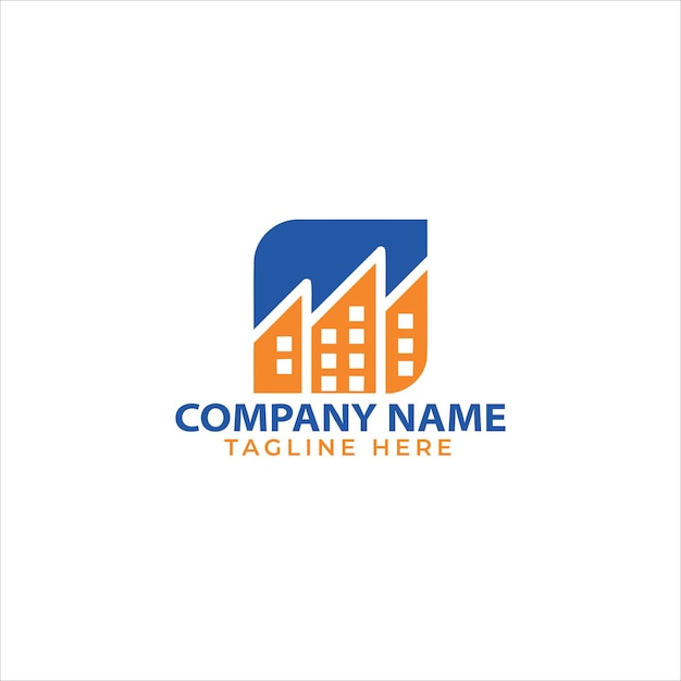Silueta del logotipo de la casa edificio agrícola de la casa y paisaje del sitio