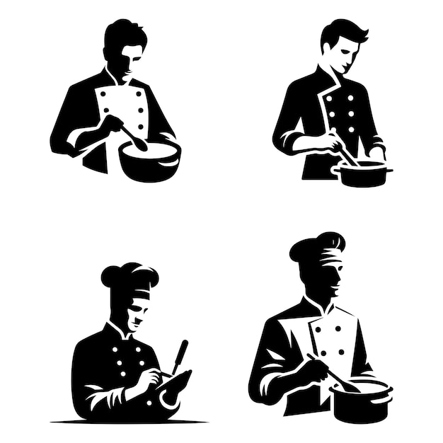 silueta del logotipo del chef