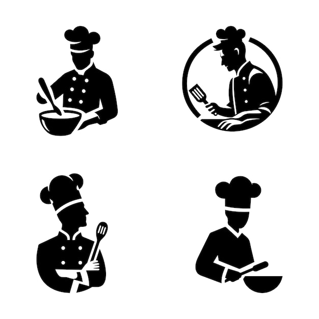 silueta del logotipo del chef
