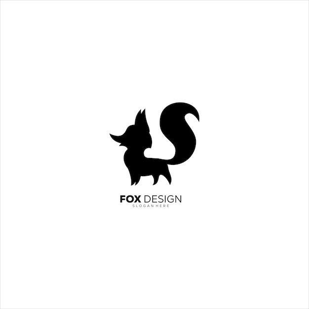 silueta de logotipo de diseño de zorro