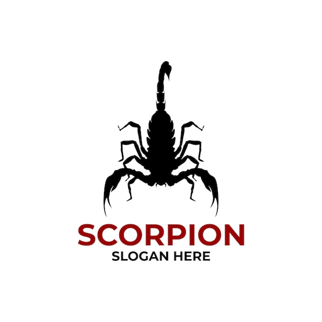 silueta del logotipo del escorpión vectorial