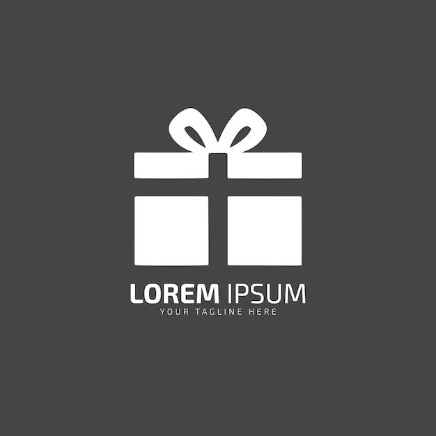 Silueta de logotipo de ilustración de vector de icono de caja de regalo