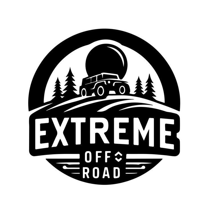 Vector silueta del logotipo de jeep fuera de carretera etiquetas monocromáticas de automóviles suv fuera de carretera