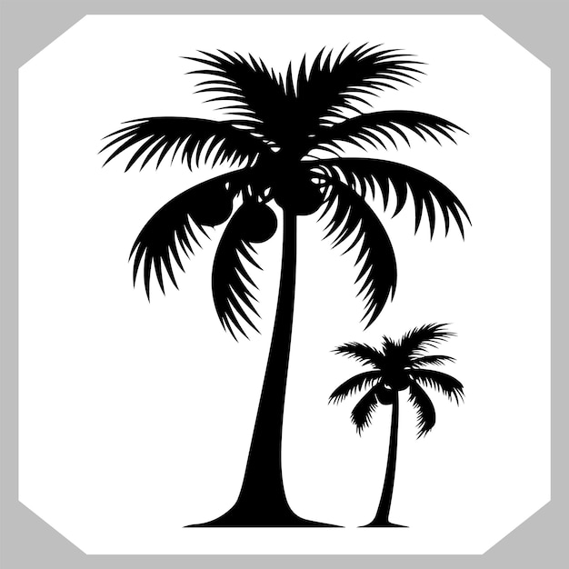Silueta del logotipo de la palmera de coco