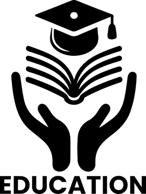 Silueta del logotipo vectorial de la educación color negro icono de la educación fondo blanco 13