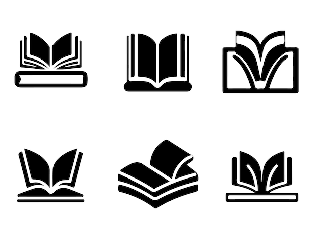 Silueta del logotipo vectorial de la educación color negro icono de la educación fondo blanco