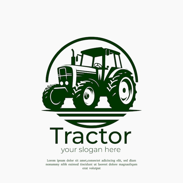 silueta del logotipo vectorial de una ilustración de tractor